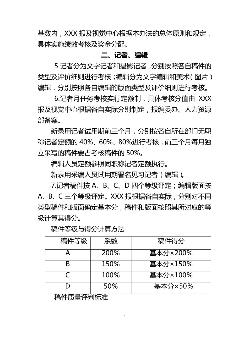 报社采编绩效考核实施办法_第2页