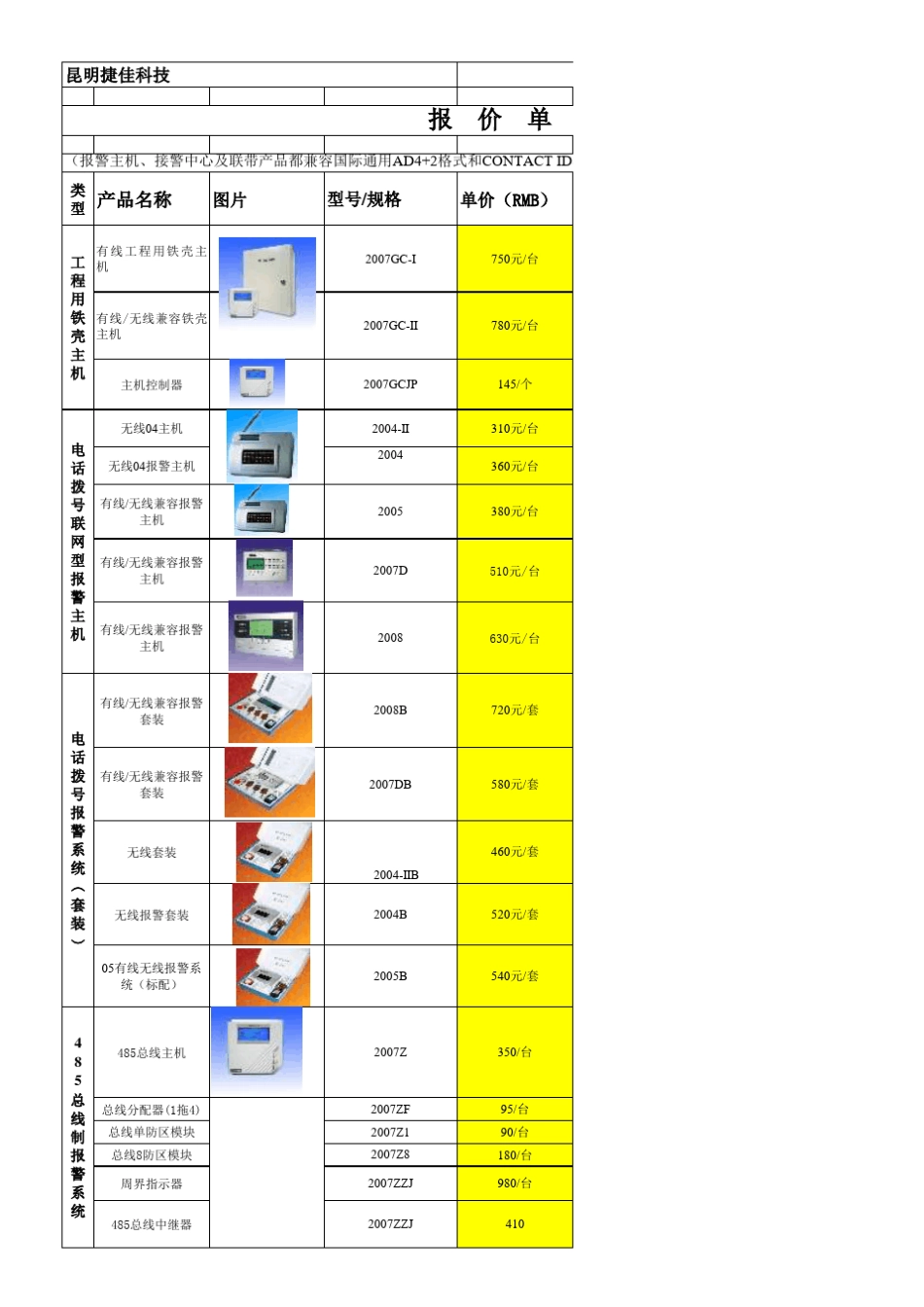 报警器价格表_第1页