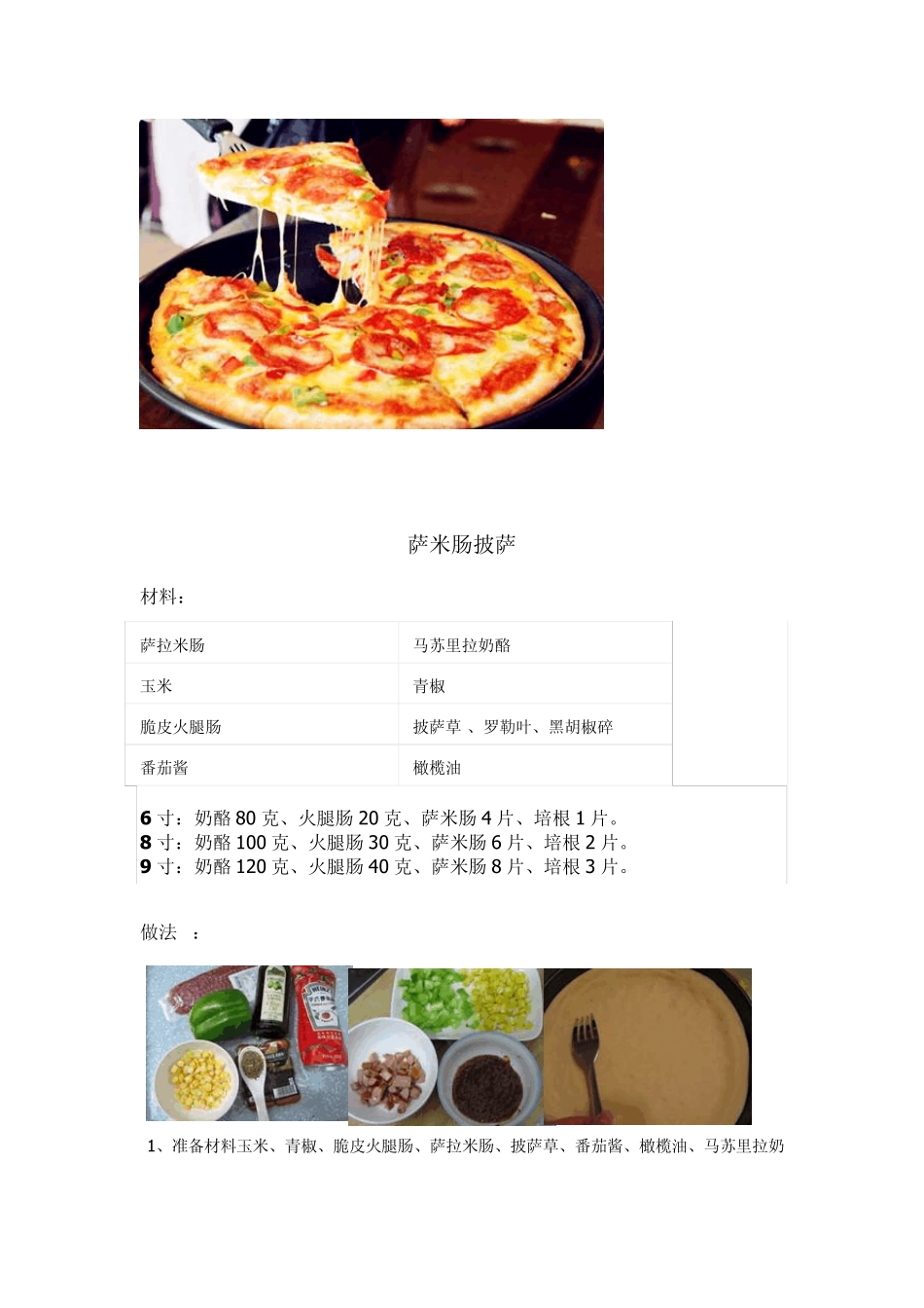 披萨配方及工艺_第1页