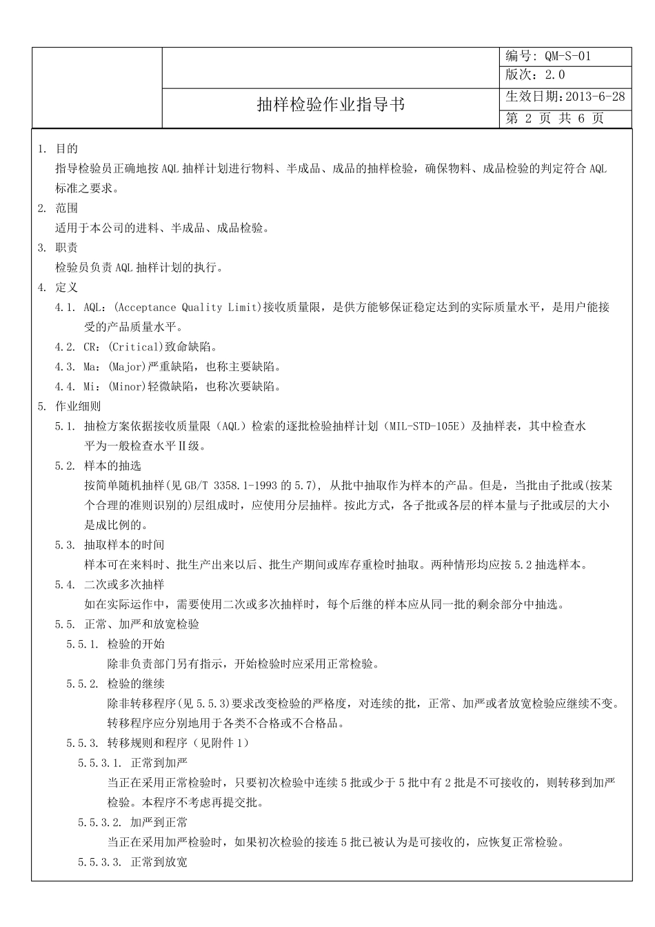 抽样检验作业指导书_第2页