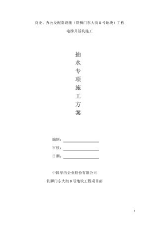 抽水专项施工方案