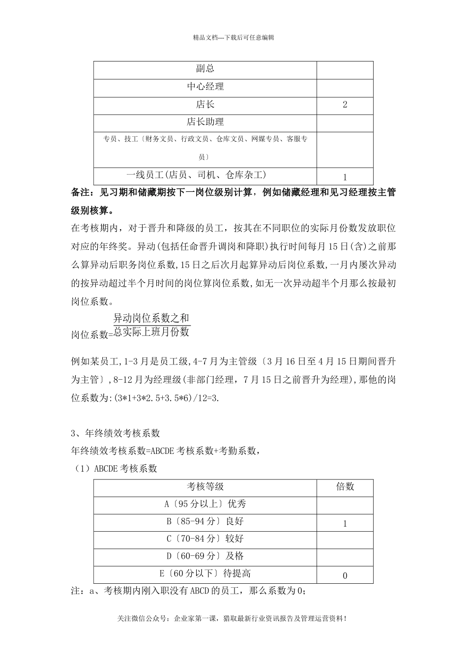某公司员工年终奖分配方案_第3页