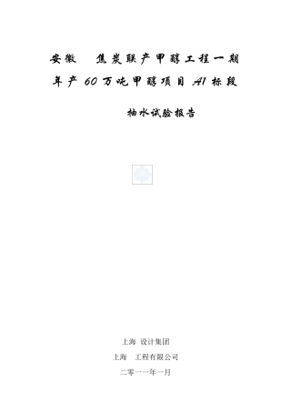 抽水试验报告(深基坑地下水)