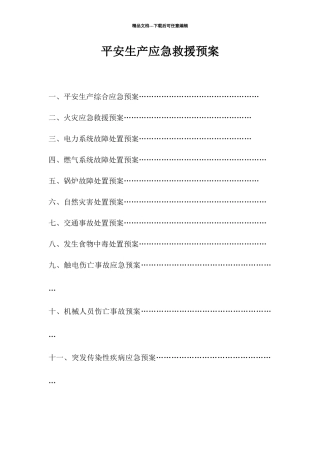 某公司安全生产应急救援预案