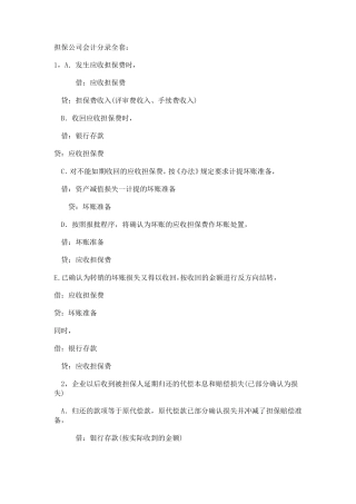 担保公司会计分录