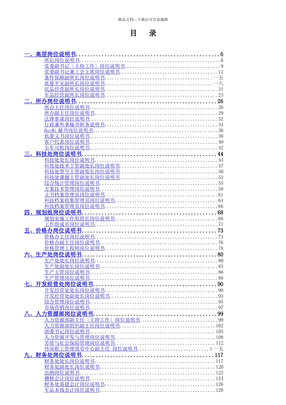 某公司岗位职务说明书手册_第2页