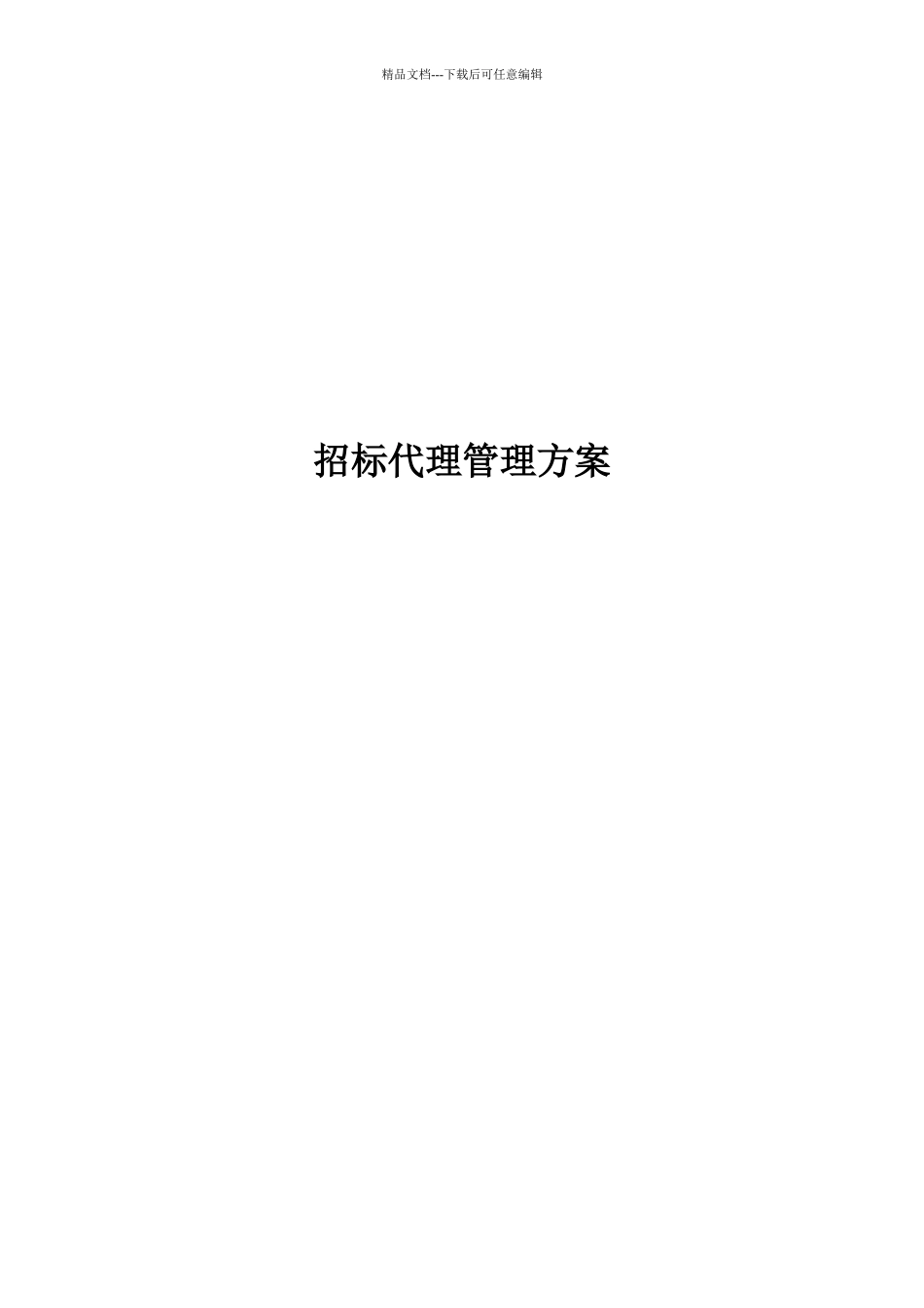 某公司招标代理管理方案_第1页