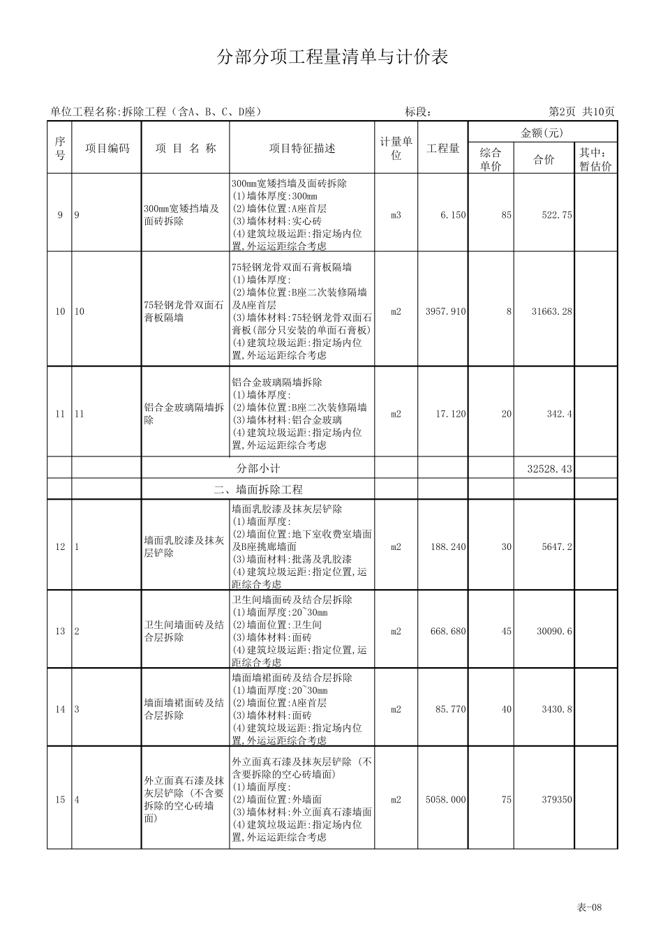 拆除工程清单_第2页