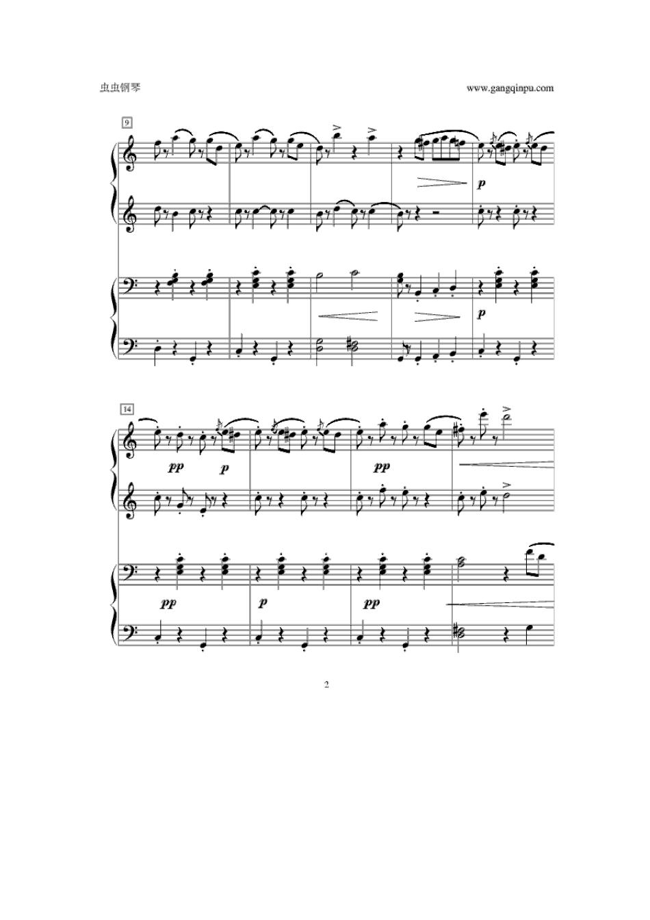 拉德斯基进行曲四手联弹钢琴谱_第2页