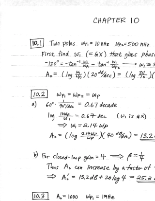 拉扎维模拟CMOS集成电路设计_习题答案(第10章节)