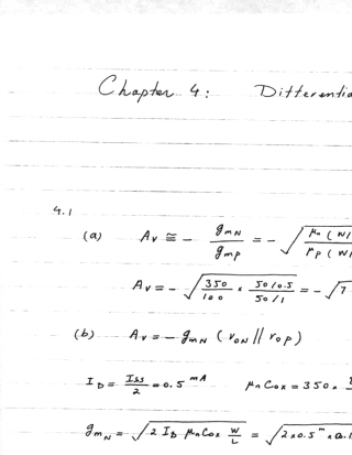 拉扎维模拟CMOS集成电路设计_习题答案(第4章节)