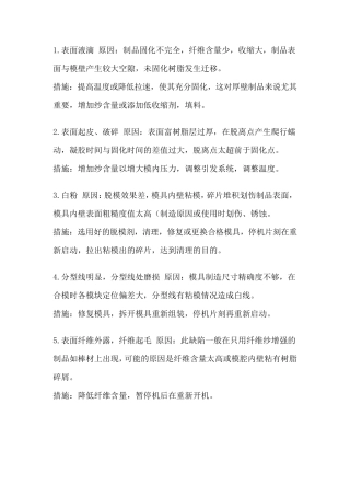 拉挤玻璃钢缺陷