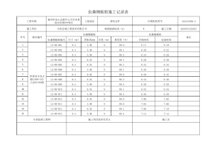拉森钢板桩施工记录表347389