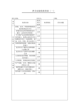 拌合站验收检查表