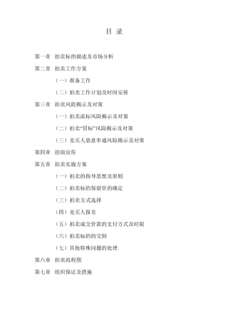 拍卖服务方案