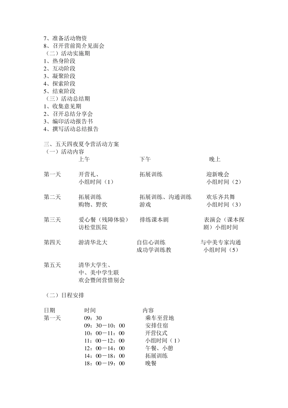 拓展训练：青少年素质拓展夏令营方案_第2页