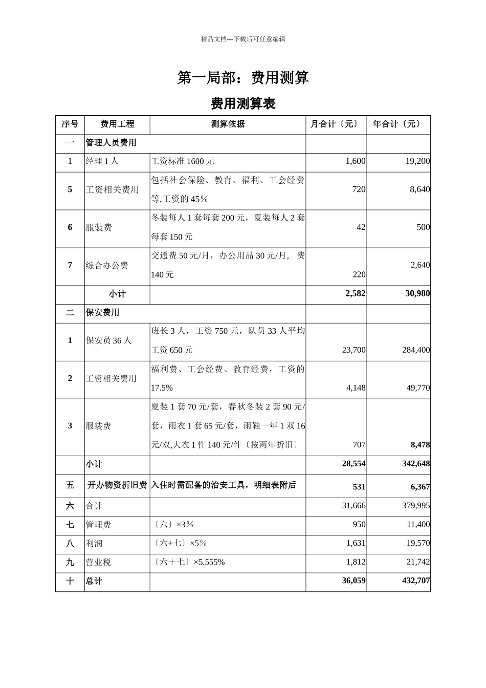 某医院保安服务投标书_第1页