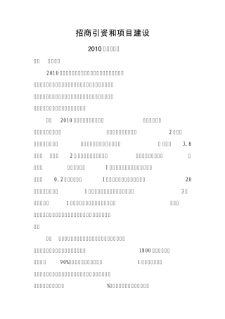 招商引资和项目建设