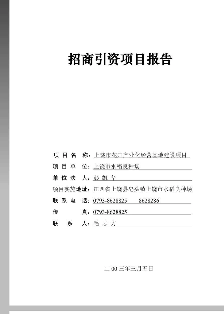 招商引资项目报告_第1页