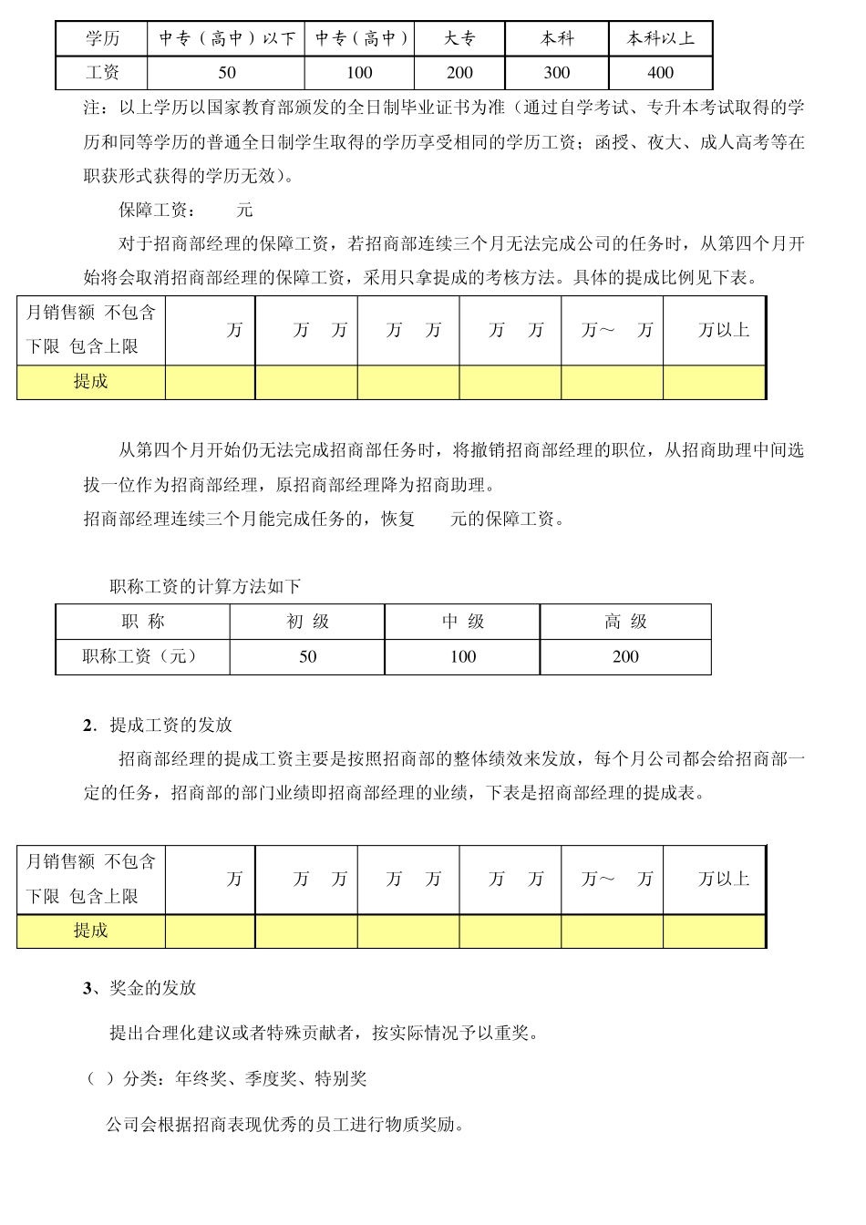 招商部绩效薪酬方案_第2页