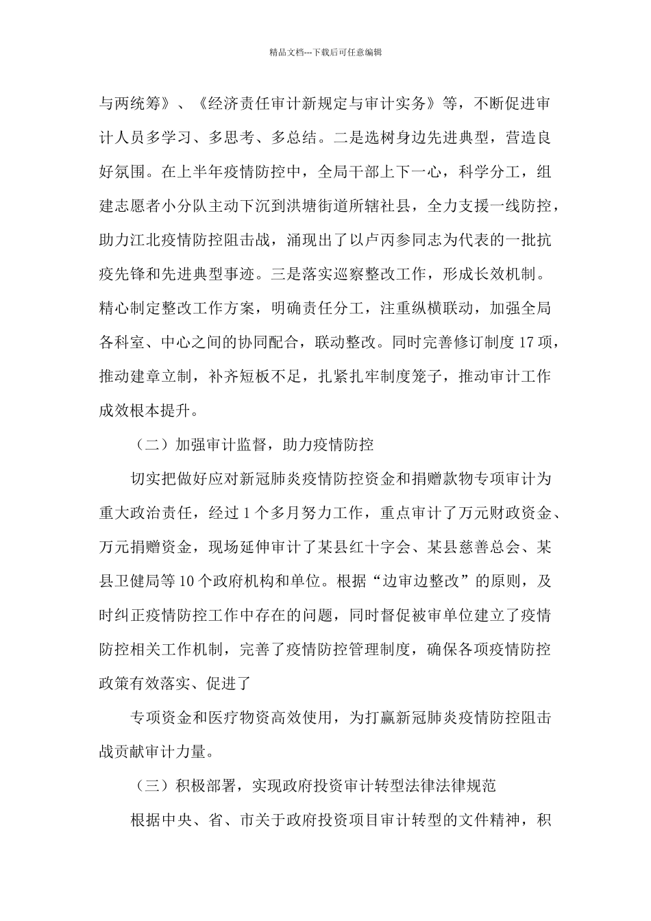 某县审计局2024年上半年工作总结和下步工作思路_第2页