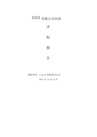 招投标内部评标报告