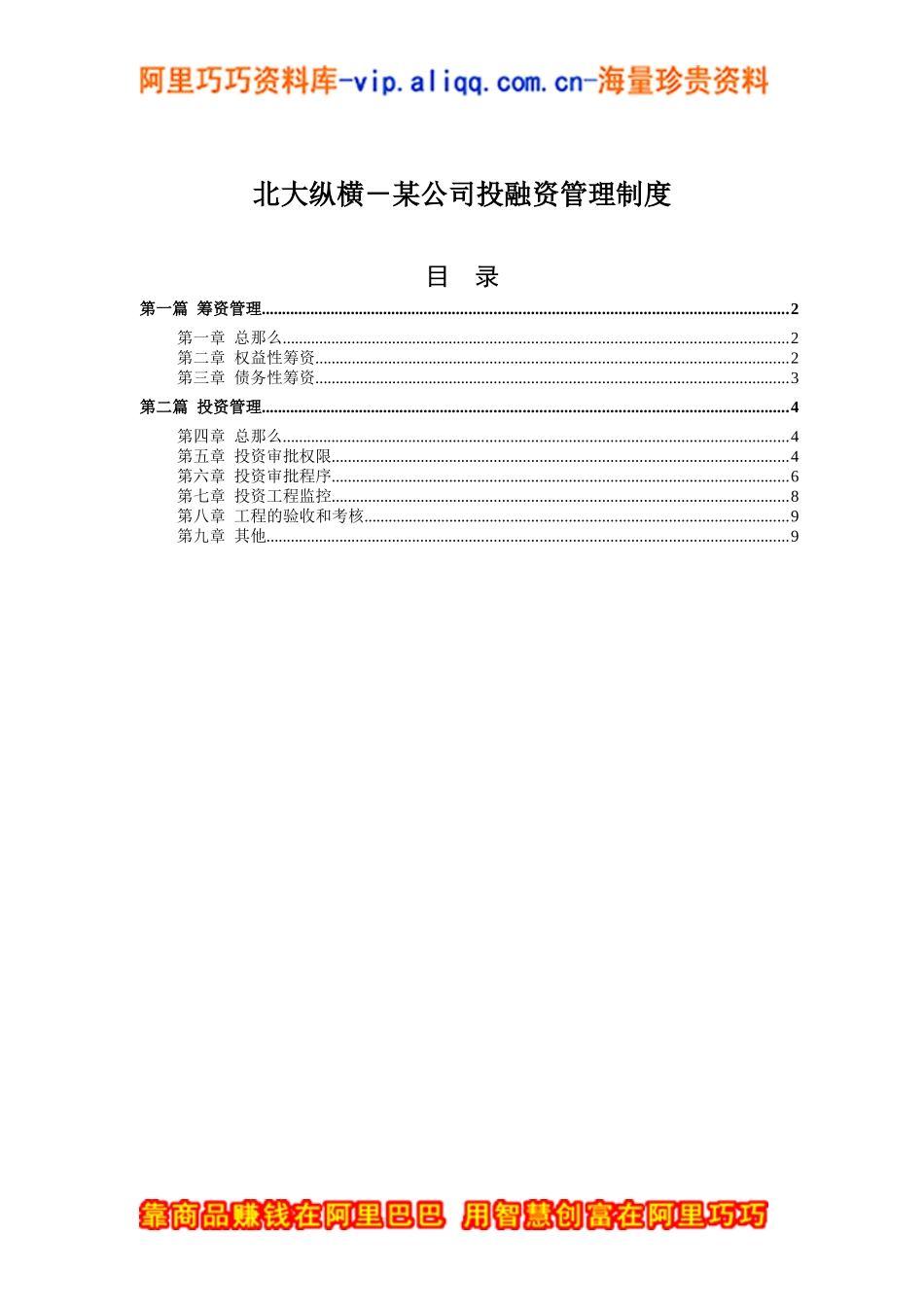 某咨询-某公司投融资管理制度_第1页