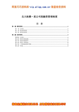 某咨询-某公司投融资管理制度
