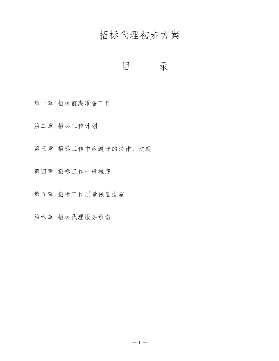 招标代理初步方案_第1页