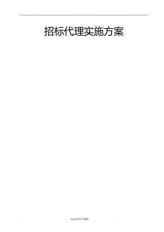 招标代理实施计划方案