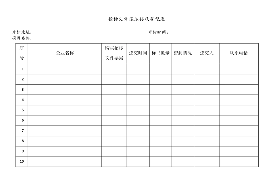 招标代理开标所需表格_第1页