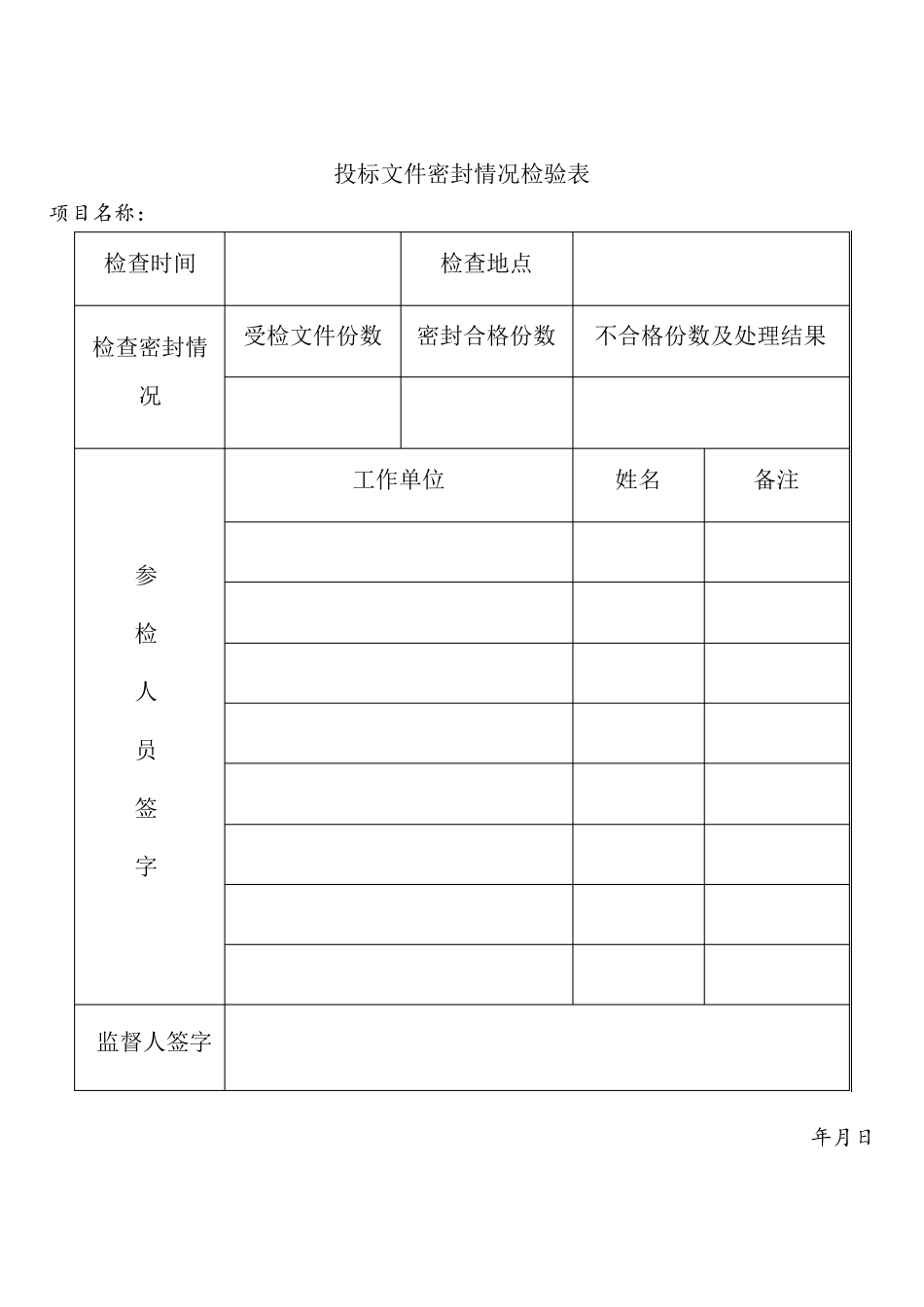 招标代理开标所需表格_第3页