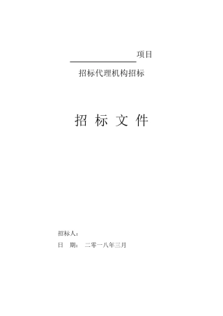 招标代理招标文件