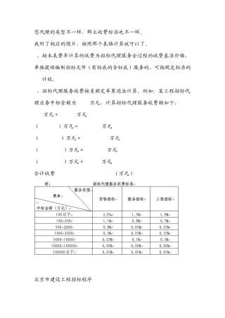 招标代理服务费取费标准及基本条件
