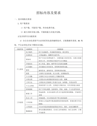 招标内容及要求