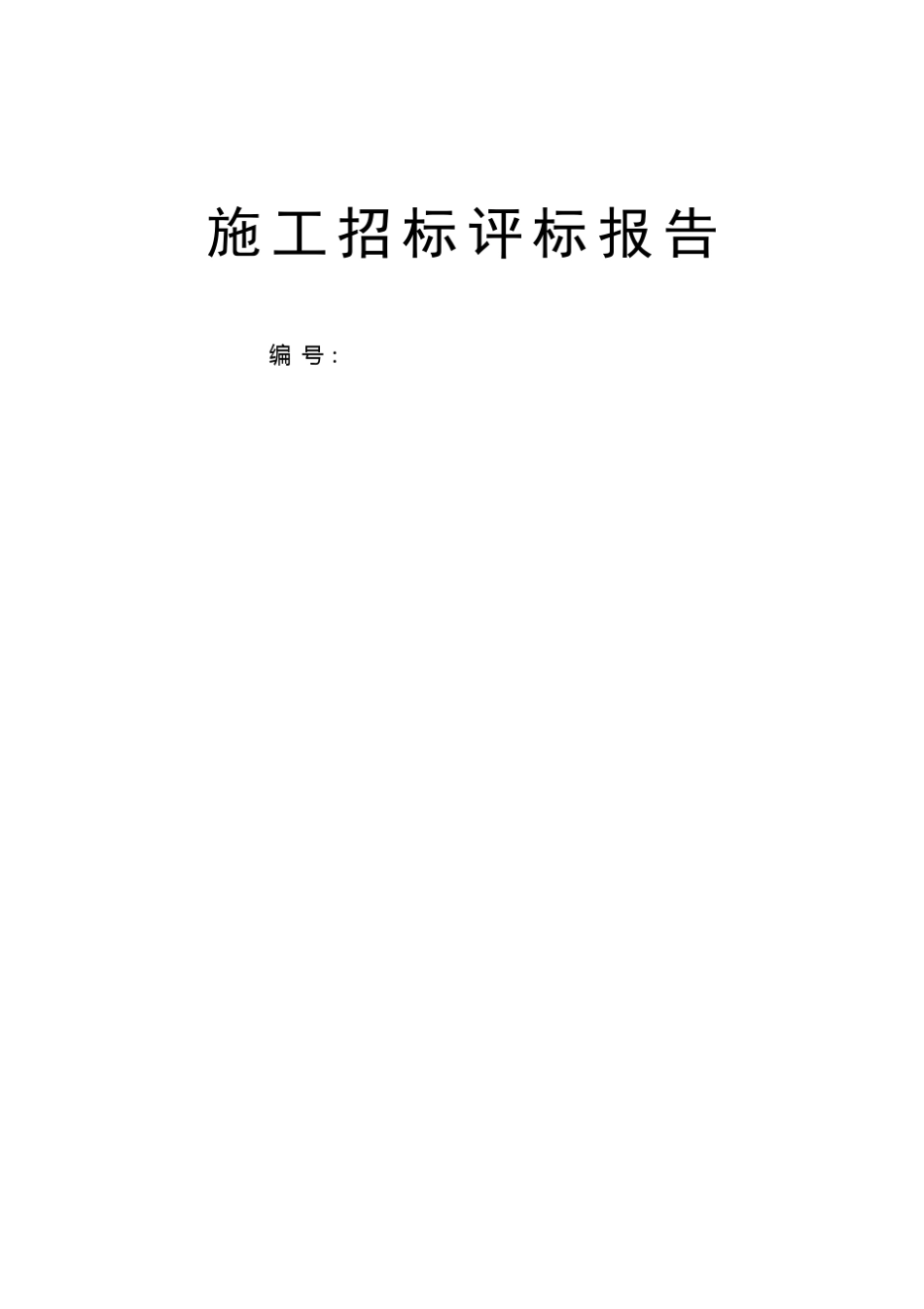 招标评标报告范本_第1页