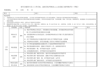 招生办网管,接待,接线专员绩效考核表