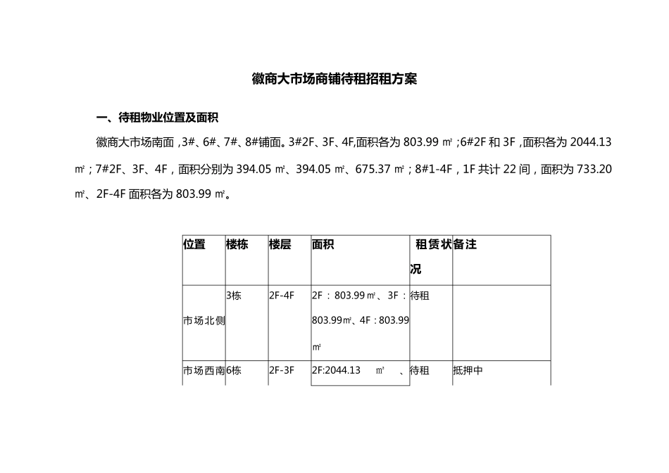 招租计划方案_第1页