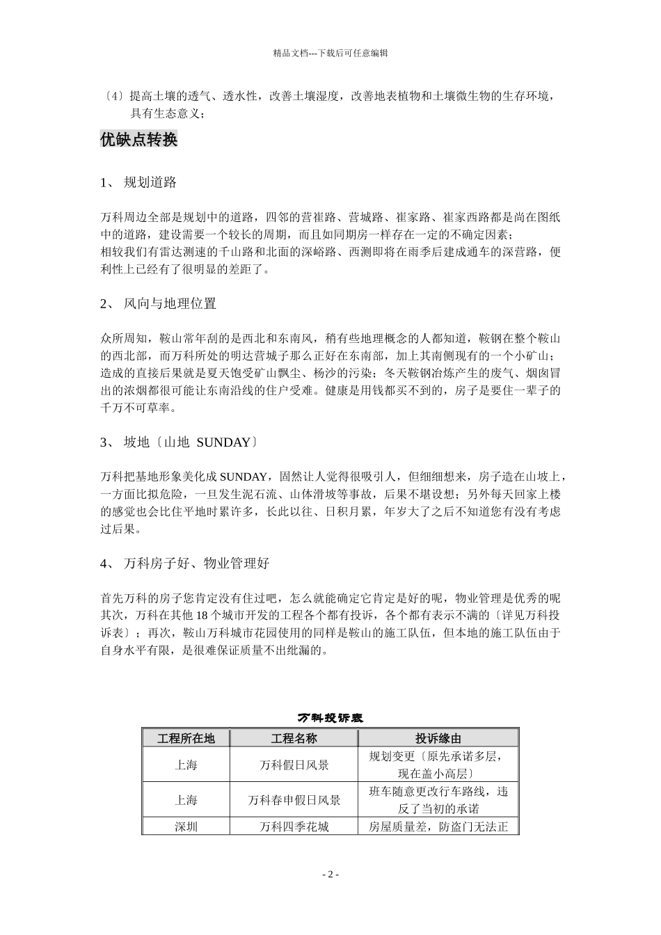 某地产投诉表_第2页