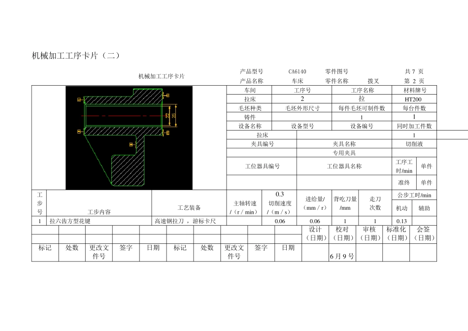 拨叉831005加工工艺卡片_第3页