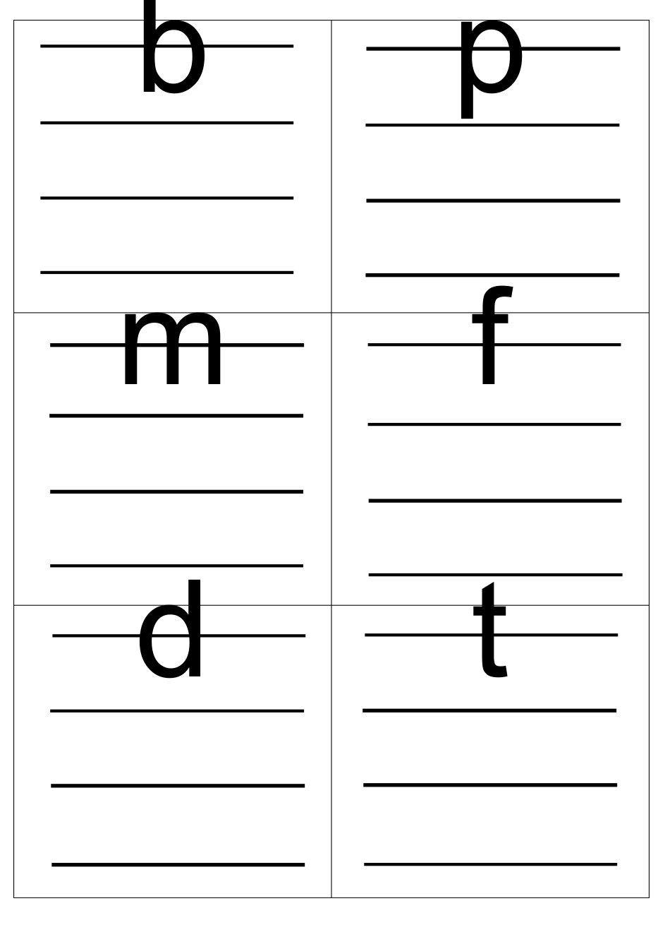 拼音字母表卡片(四线格版、按声母韵母区分)_第1页