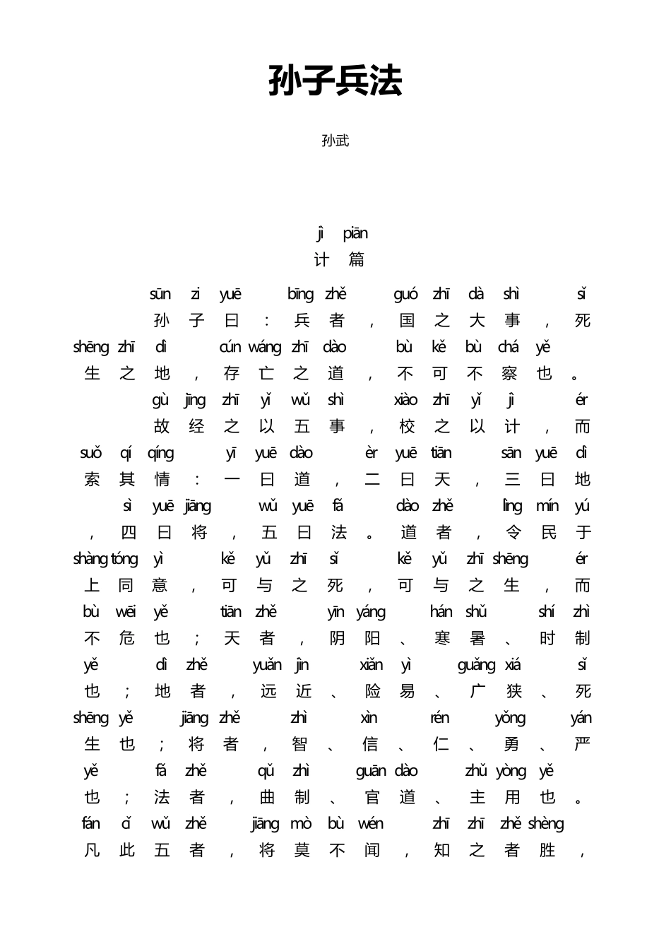 拼音版《孙子兵法》_第1页