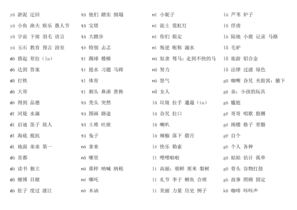 拼音组词大全(字典版本)_第2页