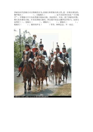 拿破仑时代的法国骑兵(图)