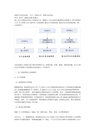 持股平台几种模式分析