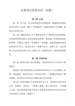 挂靠工程项目管理办法