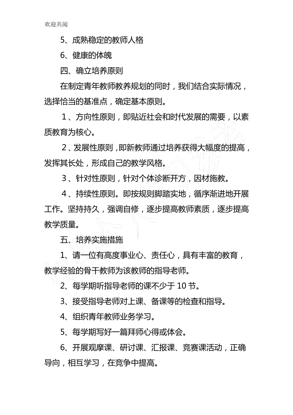 指导培养青年教师计划、总结_第3页