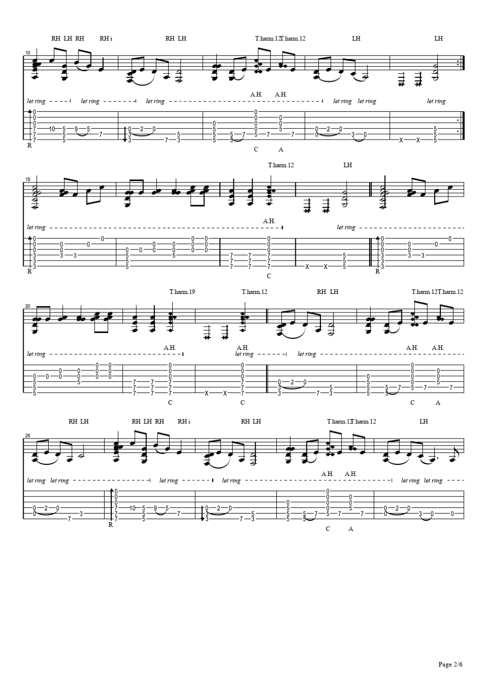 指弹吉他谱MerryChristmasMr.Lawrence(押尾桑)_第2页