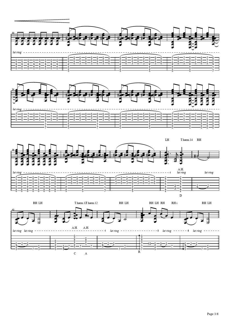 指弹吉他谱MerryChristmasMr.Lawrence(押尾桑)_第3页