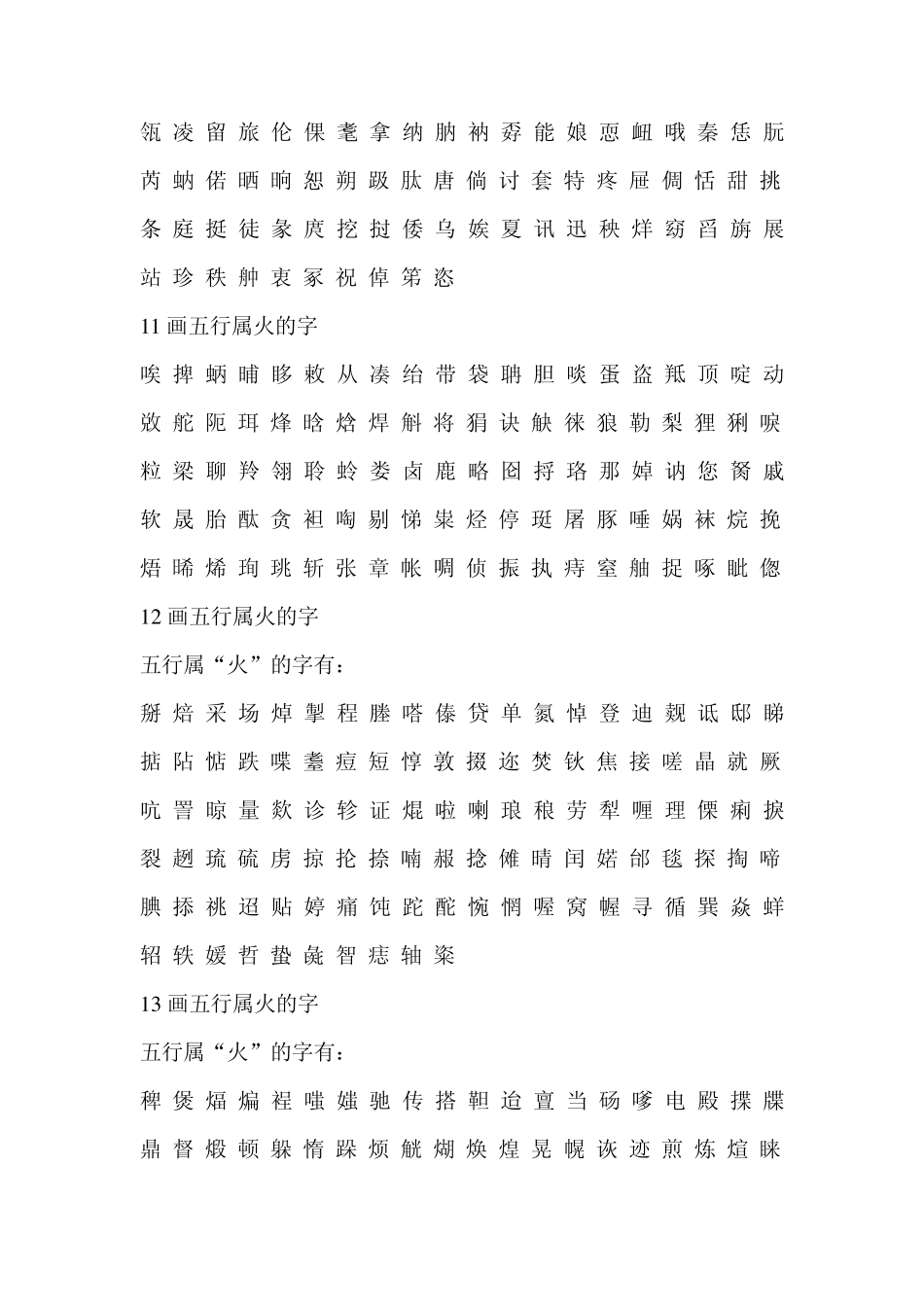 按五行与笔画分类姓名学汉字库_第3页